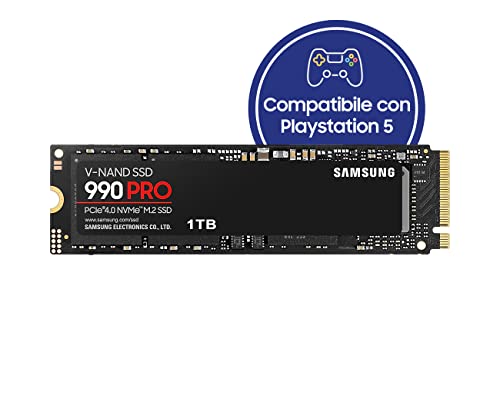 Samsung Memorie MZ-V9P1T0B 990 PRO SSD Interno da 1TB, Compatibile con Playstation 5, PCIe 4.0 x4 NVMe M.2