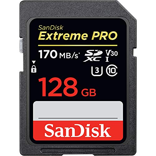 SanDisk Extreme PRO Scheda Di memoria Da 128 GB SDXC Fino A 170 Mbs, Nero