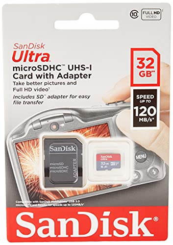 SanDisk Ultra 32 GB Scheda di Memoria microSDHC + Adattatore SD, co...