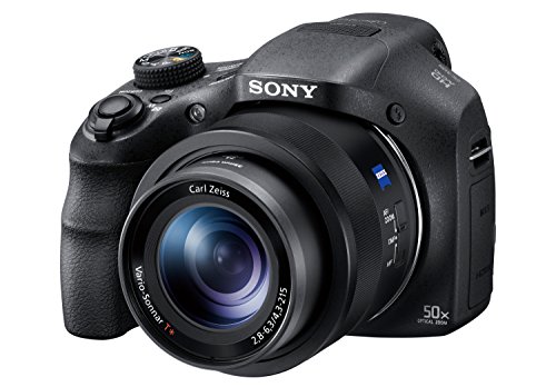 Sony DSC-HX350 Fotocamera Digitale Compatta Bridge con Sensore CMOS Exmor R da 20.4 MP, Ottica Zeiss, Zoom Ottico 50x, SteadyShot Ottico Adattivo a 5 assi, Mirino Elettronico, Nero