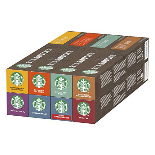 Starbucks Confezione Assortita Caffè di Nespresso 8 Astucci da 10 Capsule (80 Capsule)