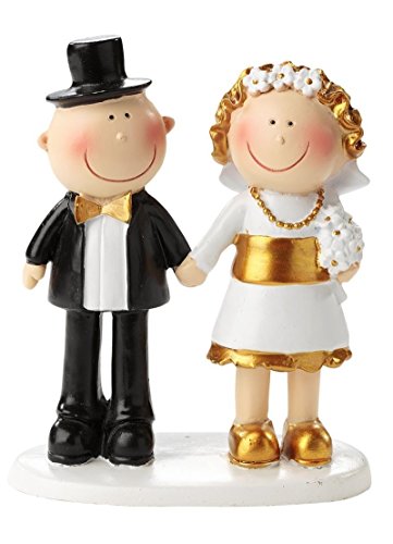 Statuetta per torte, per 50° anniversario di matrimonio, nozze d’oro, adatta anche come centrotavola