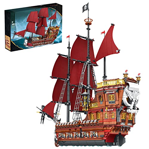SUNDAYA Blocchi di Nave Pirata,Modello di Nave Pirata per Vendetta dei Pirati ,3066 Pezzi Gioco da Collezione per la Costruzione di Navi Compatibile Con Lego