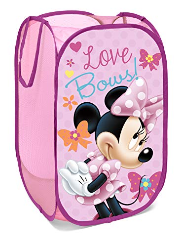 Superdiver Cesto Pieghevole Infantile di Tessuto con Maniglie - Disney Topolina Minnie Mouse I Cestino Organizzatore per Vestiti e Giocattoli (58x36x36)