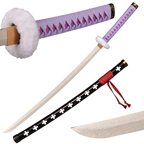 Sword Warrior Roronoa Zoro Spada 100cm Spada di Legno, Katana in Legno Anime Giapponese, Cosplay Sword- Death Surgeon Trafalgar Law Sword