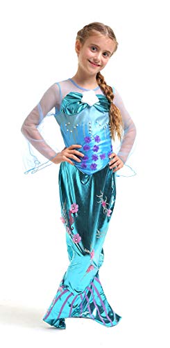 Tante Tina Vestito da Sirena per Bambina - Costume da Sirena con Go...