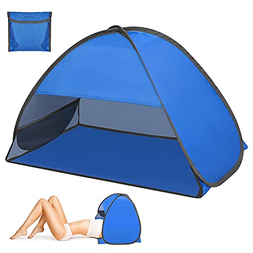 Tenda da spiaggia, zootop tenda da spiaggia pop-up per 1-2 persone, tenda da spiaggia pop-up portatile con supporto per telefono e custodia per esterni, campeggio (27,56 * 19,69 * 17,72 pollici)