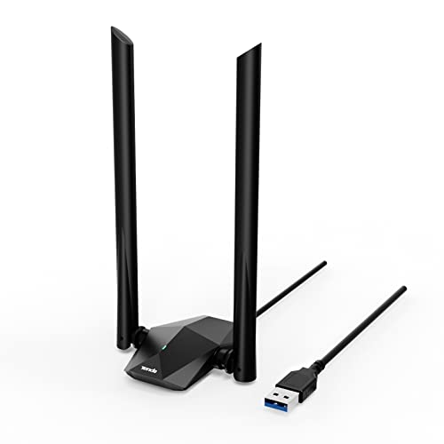 Tenda WLAN Stick WiFi 6 AX1800 U18a - Stick WLAN dual band per PC (2,4 GHz per 574 Mbit s e 5 GHz per 1201 Mbit s, USB3.0) - Antenne ad alto guadagno 5dBi ruotabili Compatibile solo con Windows 11 10
