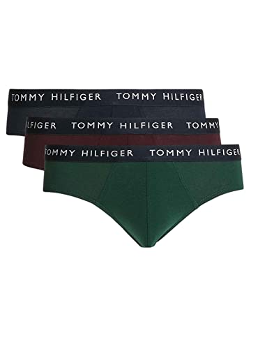 Tommy Hilfiger Slip Uomo 3 Pack 3 PK Brief Elasticizzati, Des Sky Hunter Deep Burg, L
