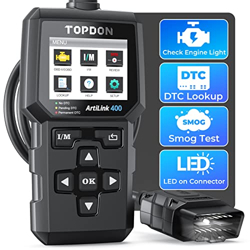 TOPDON AL400 OBD2 Dispositivo diagnostico per Auto OBD-II Strumento diagnostico con 10 funzioni OBD2 per Tutti i Veicoli Compatibile con protocollo OBDII EOBD Can e aggiornamento PC