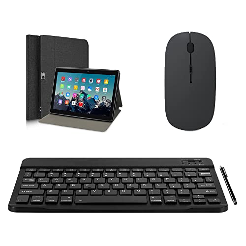 TOSCIDO Custodia per tablet, mouse senza fili, tastiera Bluetooth, stilo - (nero)