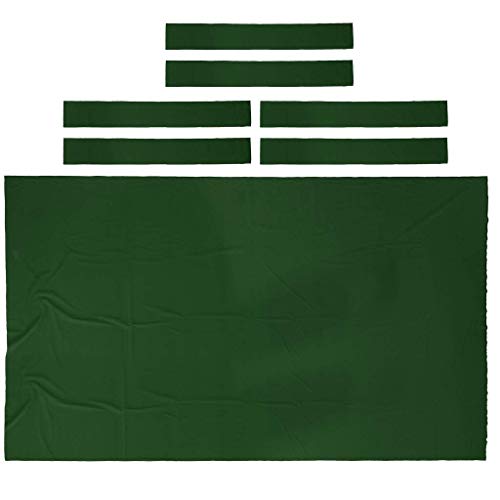 Tovaglia da biliardo, in feltro resistente, 2,8 x 1,53 m, con 6 strisce di feltro per tavolo da biliardo AOD (verde)