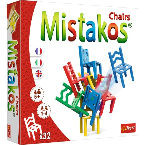 Trefl - Mistakos Sedie - Gioco di abilità per la famiglia, Mistakos Chairs Social Game, Torre di costruzione divertimento per tutta la famiglia, per adulti e bambini oltre 5 anni, 02321
