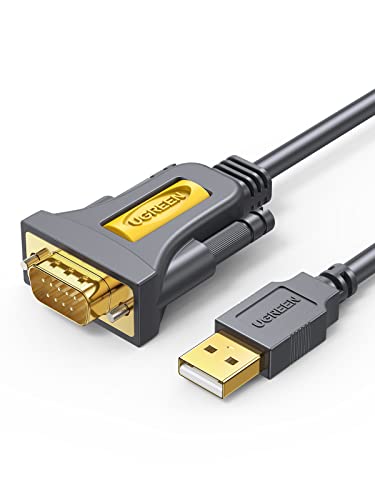 UGREEN Adattatore USB a RS232 Cavo DB9 9 Pin per Registratore di Cassa, Stampante, Scanner, Stampante di Codici a Barre USB 2.0 per Windows 10 8 7 Vista XP, Mac OS, Linux e Chrome OS (1M)