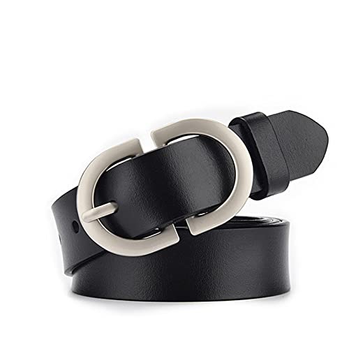 UKKO Cintura Donna Cintura di Lusso per Le Donne Pin Fibbia in Metallo Regolabile Givendola Cintura della Signora-Black,105Cm