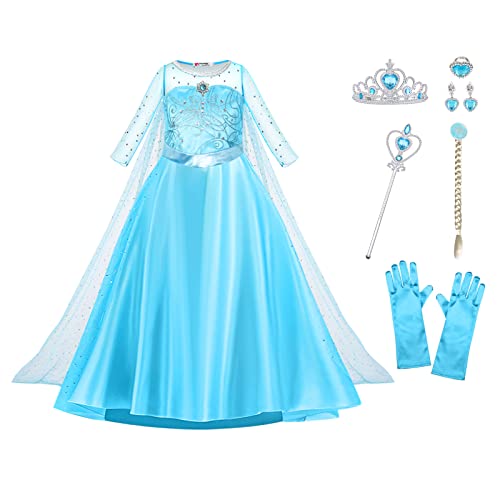 URAQT Elsa Vestito Set, Costume Vestito Bambina Principessa, Set da...
