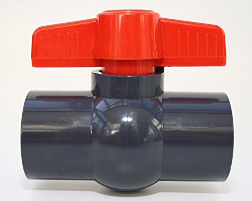 Valvola a sfera 50 mm con 2 manicotti adesivi in PVC – U 10 bar DIN 8063