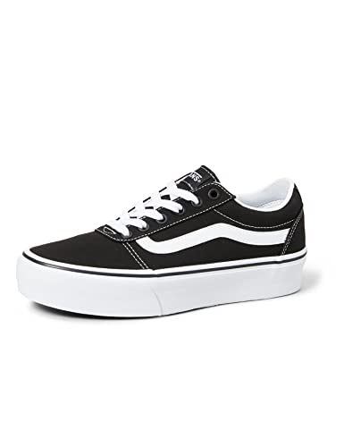 Vans Ward Platform, Sneaker, Donna, (Canvas) Black White, 38 EU...