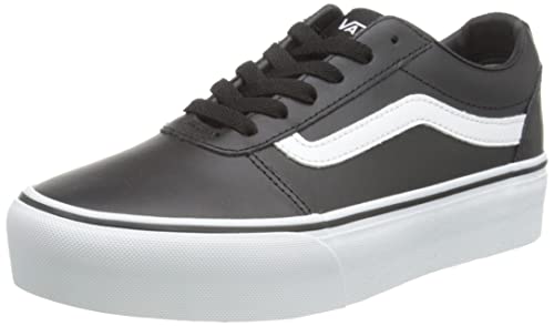 Vans Ward Platform, Sneaker, Donna, (Tumbled Leather) Blk Wht, 36 EU