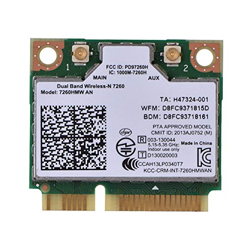 VBESTLIFE per Intel 7260AN 7260HMW Mini PCI-E 300 Mbps Bluetooth 4.0 2.4G 5G Scheda WiFi Wireless Dual Band per Desktop, Macchina all-in-One, Notebook