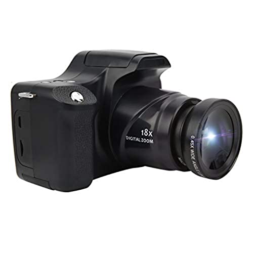 Videocamera 4K Videocamera, Fotocamera Digitale Compatte Full HD 1080P, 24MP, Zoom 18X, Schermo LCD 3in, Videoregistratore Vlogging SLR Portatile per Bambini Adulti(Fotocamera + Obiettivo)