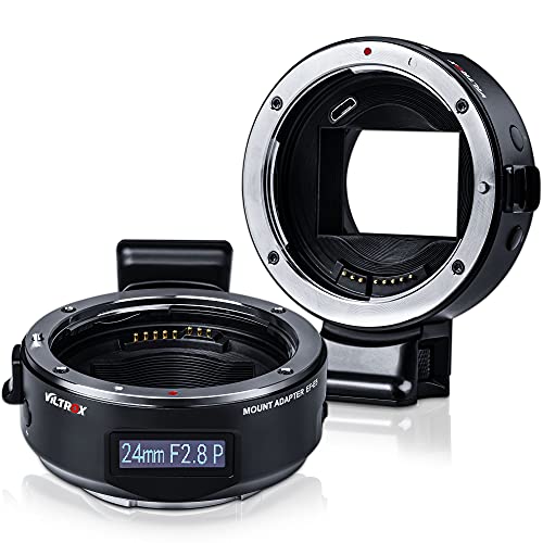 VILTROX EF-E5 Adattatore per montaggio obiettivo con messa a fuoco automatica con display OLED compatibile per obiettivi Canon serie EF EF-S per fotocamere Sony E-mount A7 A7R A7S A7M A6500 A6400