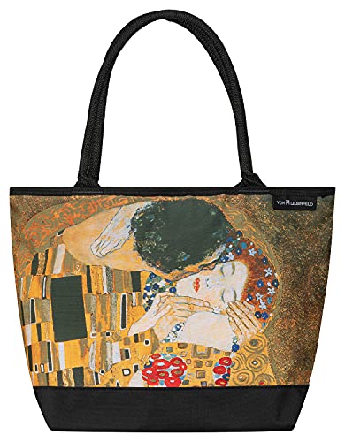 VON LILIENFELD Borsa Shopping Gustav Klimt: Il bacio Spiaggia Shopper Tracolla Spazioso Saccoccia