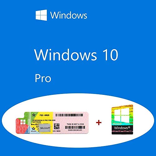 Windows 10 Pro OEM FQC-08913 Product Key Sticker + COA olografico pack