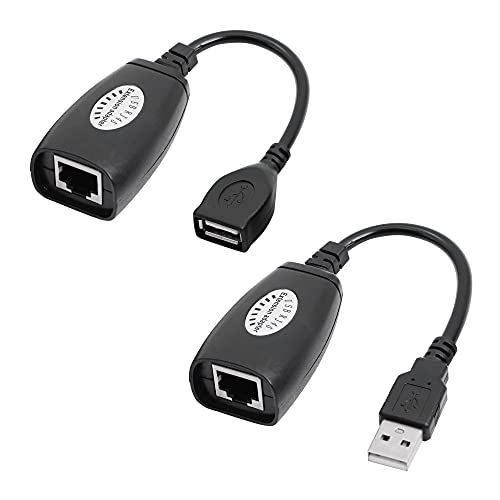 YACSEJAO Adattatore USB Ethernet Extender USB su RJ45 Connettore Ethernet per cavo di prolunga Cat6 5 5e fino a 50 m (50 M)