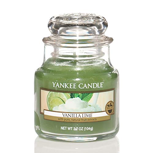 Yankee Candle Candela profumata in giara piccola | Calce alla vaniglia | Durata Fino a 30 Ore