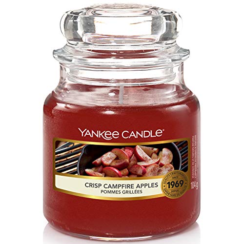 Yankee Candle Candela profumata in giara piccola Mele Croccanti sul Fuoco, durata: fino a 30 ore, 104 g