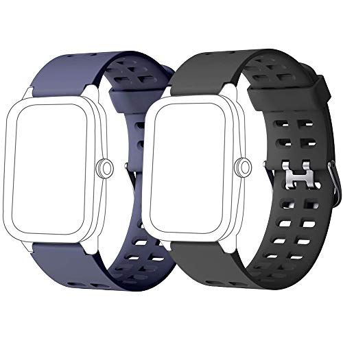 Yishark Cinturino per ID205 ID205L ID205S ID205U ID205G Orologio Fitness Tracker Cinturino di Ricambio per Smartwatch Activity Tracker (Nero + Blu)