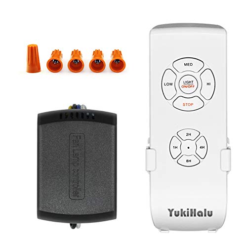 YukiHalu - Kit di Telecomando Universale per Ventilatore da Soffitto, Super Piccole Dimensioni, con 3 Impostazioni di velocità e Controllo della Luce, Telecomando Wireless con Opzione Silenziatore