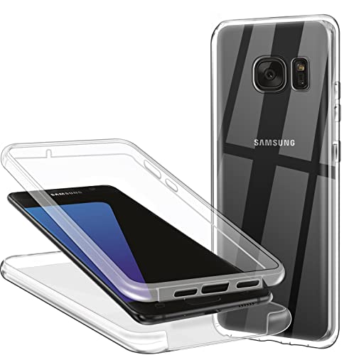 ZYIMOU Cover per Samsung Galaxy S7, 360 Gradi Protezione Progettata Trasparente Ultra Sottile in Silicone Indietro Custodia Cellulare Bumper Protezione Premium Resistente Case