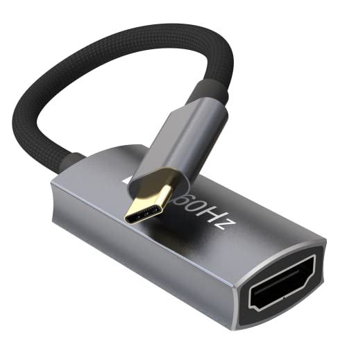 Adattatore USB C HDMI 4K@60Hz Tipo C a HDMI Adattatore Thunderbolt 3 USB-C a HDMI Adattatore compatibile con MacBook Pro 2020, MacBook Air 2019, iPad Pro 2020, Dell XPS 13 ecc