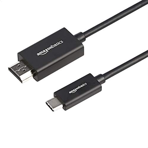 Amazon Basics - Cavo adattatore, da USB-C a HDMI (compatibile con Thunderbolt 3), connettori in alluminio di qualità premium, 4K @ 60 Hz, 1,8 m