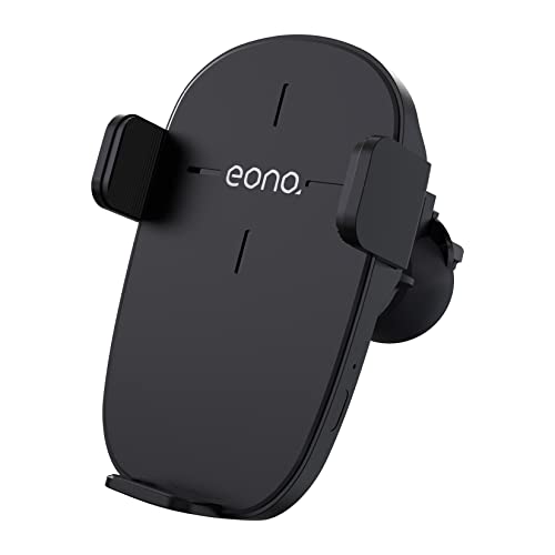 Amazon Brand - Eono Qi 15W-Caricatore-Wireless-Auto-C3 -caricabatterie-wireless auto - porta cellulare da auto ricarica wireless per iPhone 13 12, Galaxy S20(Nero)