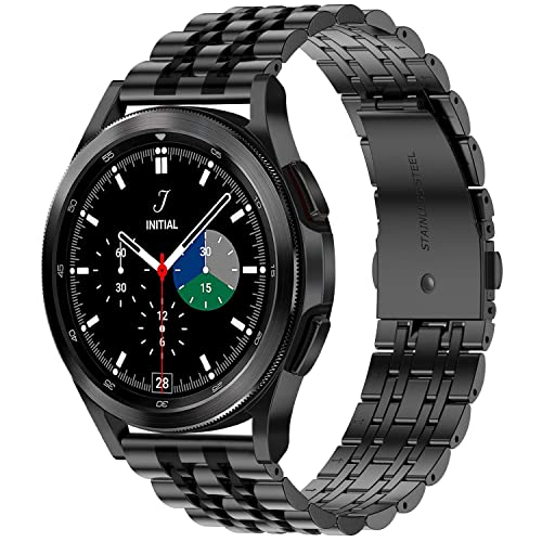 Anlinser 22mm Cinturino Metallo Compatibile con Cinturino Samsung Galaxy Watch 3 45mm Galaxy Watch 46mm, Cinturini in Acciaio Inossidabile Regolabili per Galaxy Gear S3 Frontier, Nero