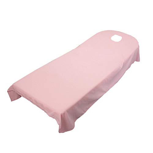 Anwangda Biancheria da letto riutilizzabile per salone cosmetico a prova di olio, per massaggi e massaggi, in morbido cotone con foro per il respiro del viso, colore: rosa, dimensioni: 80 x 190 cm)
