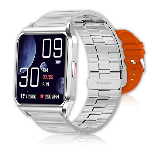 Arikaree Smartwatch Uomo Donna, Orologio Smart Watch Digitale Automatico, Sport Watch Sportivo con Cardiofrequenzimetro da Polso Compatibile con Telefono Chiamata Vocale (Acciaio)