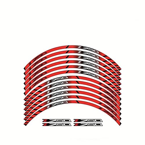 Autoadesivi delle decalcomanie della ruota moto Impostare le strisce del cerchio laminato for Z750 (Color : A Red)