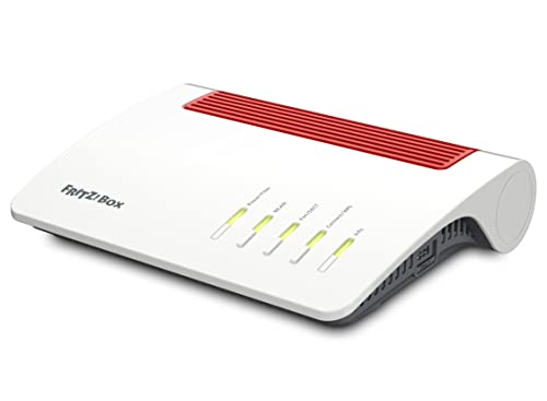 AVM FRITZ!Box 5590 Fiber (Wi-Fi 6 modem in fibra ottica (WLAN AX), fino a 2.400 Mbit s (5 GHz) e 1.200 Mbit s (2,4 GHz), rete Wi-Fi, base DECT, porta 2,5 Gigabit, bianco, adatto per la Germania)