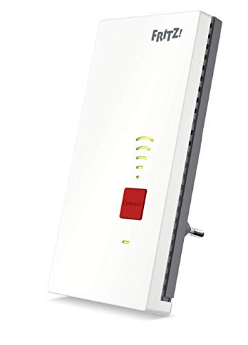 AVM FRITZ!Repeater 2400 Edition International, Ripetitore - Wi-Fi extender Dual Band con 1.733 Mbit s (5 GHz) & 600 Mbit s (2,4 GHz), Mesh, Access Point, 1x Gigabit LAN, Interfaccia in italiano
