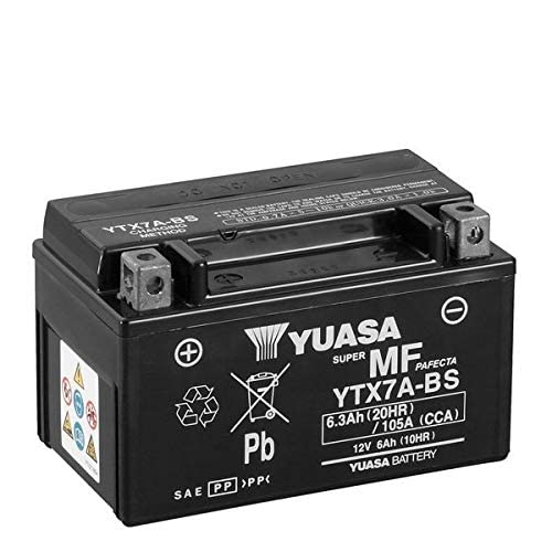 Batteria Yuasa YTX7A-BS, 12 V 6 AH (dimensioni: 150 x 87 x 94) per Kymco Agility 125 City anno di costruzione 2008