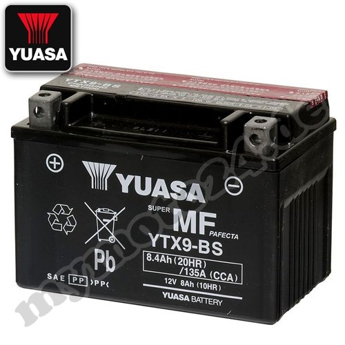 Batteria YUASA – YTX9-BS BS, 12 V 8Ah (dimensioni: 150 x 87 x 105)
