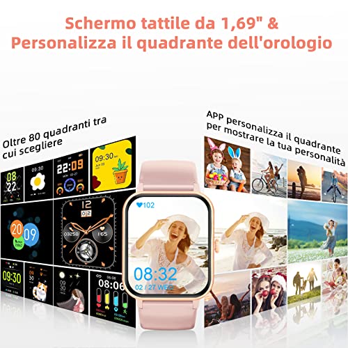 Blackview Smartwatch,Orologio Fitness Tracker Donna,1,69  Full Touc...