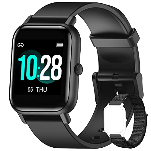 Blackview Smartwatch Uomo Donna,Orologio Fitness con Contapassi Saturimetro (SpO2) Sonno Cardiofrequenzimetro da Polso, Activity Tracker Sport Impermeabile 5ATM per Android iOS(2 Cinturini)