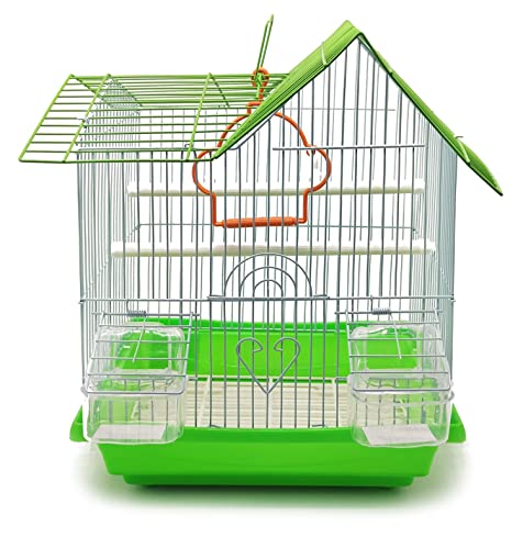 BPS Bird Cage Metal con Feeder Drinker Swing Jumper Color Rosa 30 x 23 x 39 cm BPS-116
