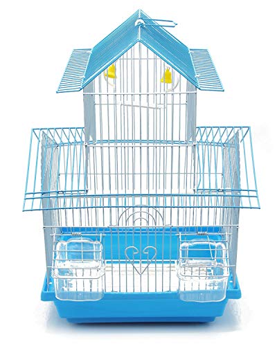 BPS Gabbia Bird Cage Metallo con Alimentatore Bevitore Swing Hopper Bucket 2 Taglie M L Colore Spedito a Caso (M: 30 x 23 x 47 cm) BPS-1207
