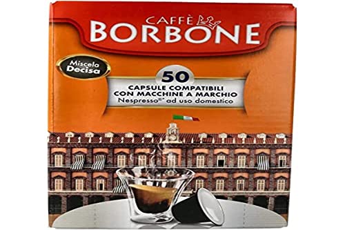 Caffè Borbone 50 Respresso, Compatibili Nespresso, Miscela Decisa - 250 gr, 50 unità, 1